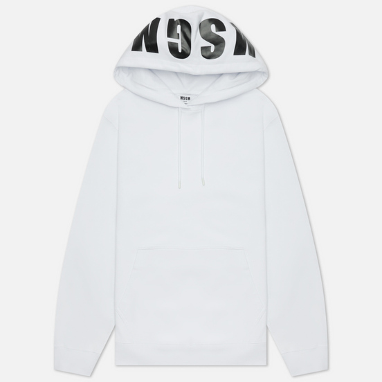 Женская толстовка MSGM Maxilogo Basic Unbrushed Hoodie Optical White/Black