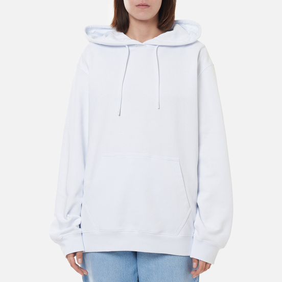 Женская толстовка MSGM Maxilogo Basic Unbrushed Hoodie Optical White/Black