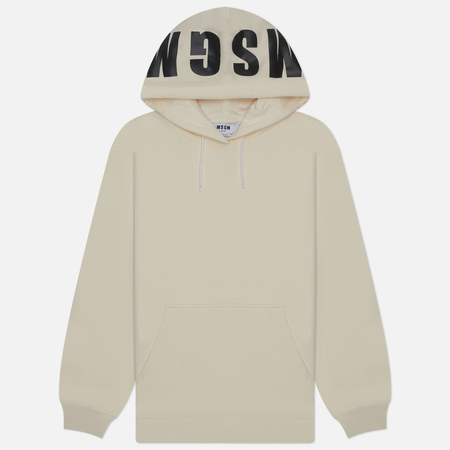 Женская толстовка MSGM Maxilogo Basic Unbrushed Hoodie, цвет бежевый