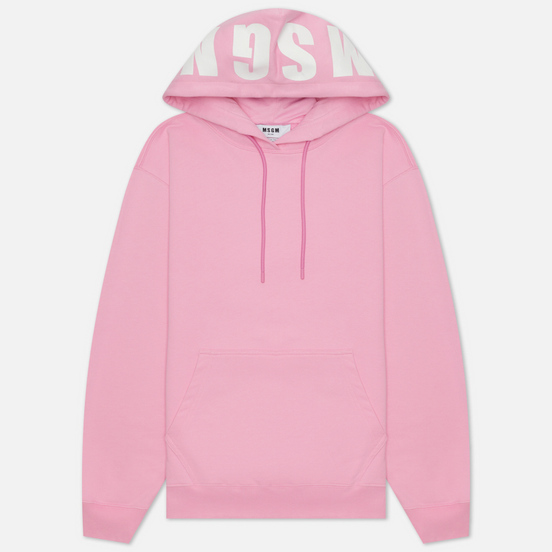 Женская толстовка MSGM Maxilogo Basic Unbrushed Hoodie Pink/White