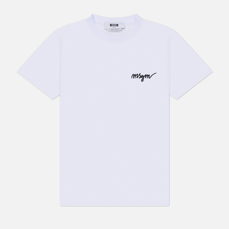 Женская футболка MSGM Italics Logo, цвет белый, размер M