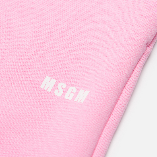 Женские брюки MSGM Micrologo Basic Unbrushed Pink/White