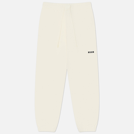 Женские брюки MSGM MSGM Micrologo Print Cotton, цвет бежевый, размер XS
