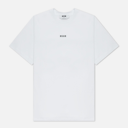 Мужская футболка MSGM Micrologo Basic Crew Neck, цвет белый, размер L