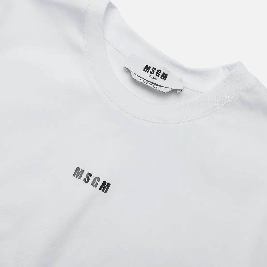 MSGM Мужская футболка Micrologo Basic Crew Neck