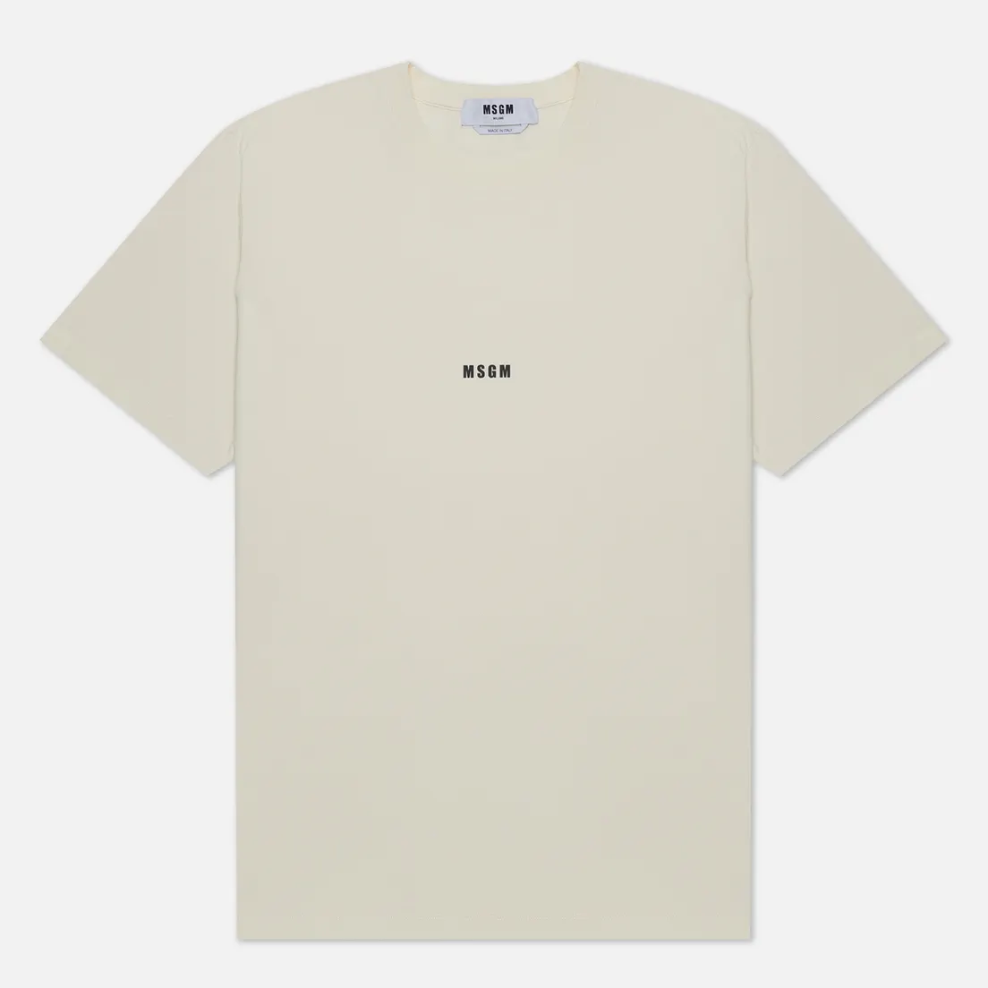 MSGM Мужская футболка Micrologo Basic Crew Neck