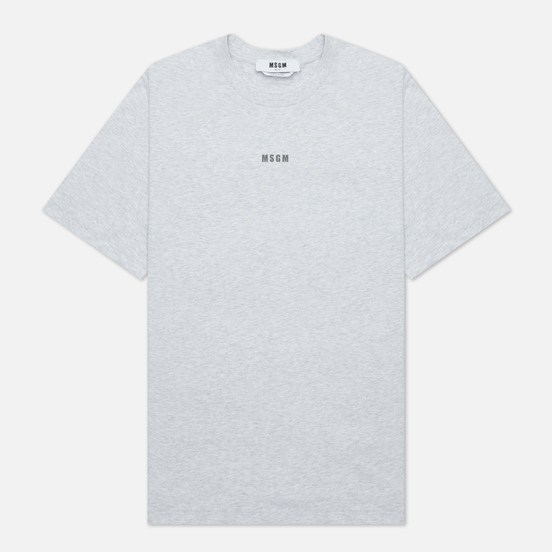Мужская футболка MSGM Micrologo Basic Crew Neck Lght Grey Melange/Black