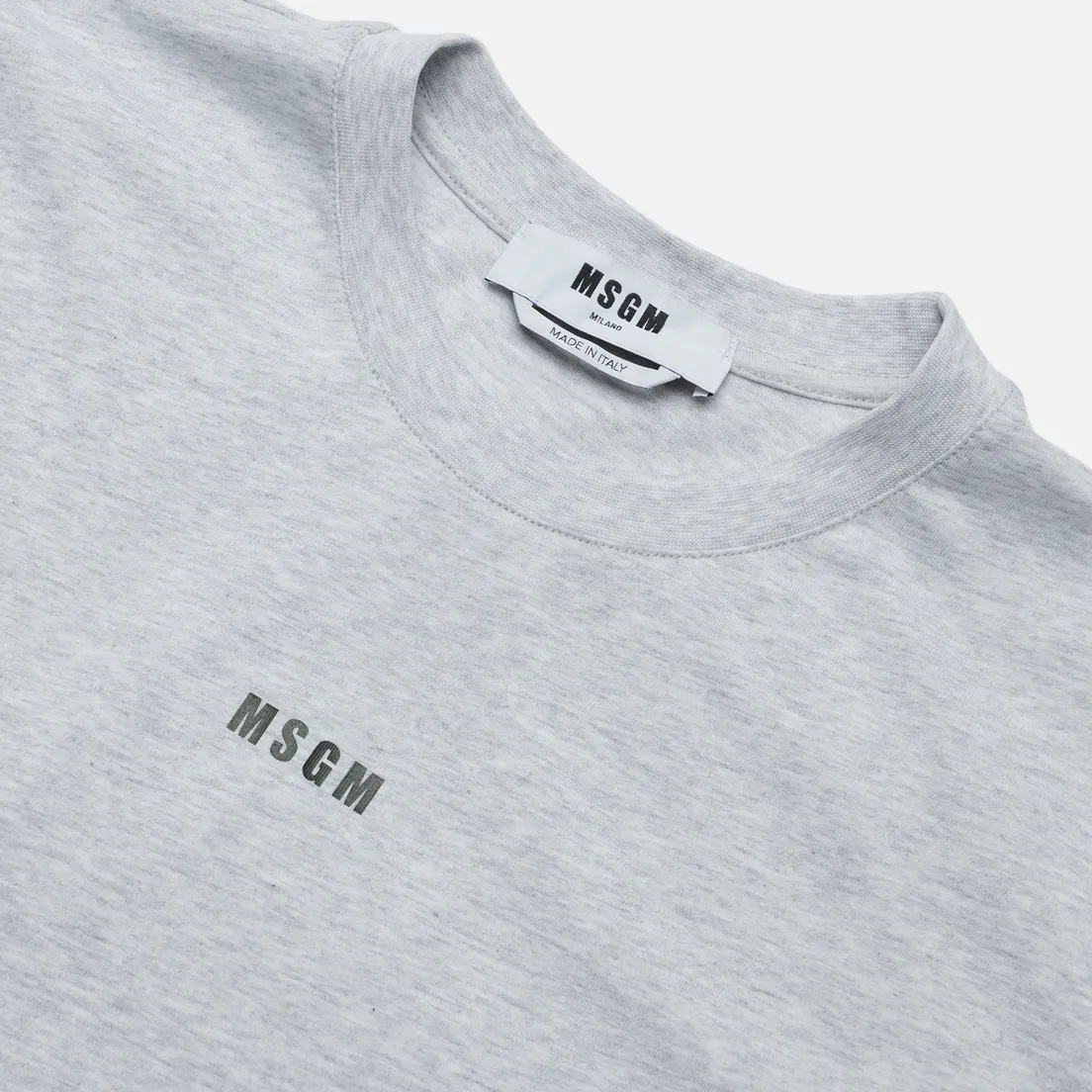 MSGM Мужская футболка Micrologo Basic Crew Neck