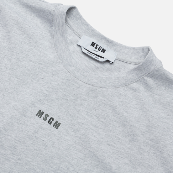 Мужская футболка MSGM Micrologo Basic Crew Neck Lght Grey Melange/Black