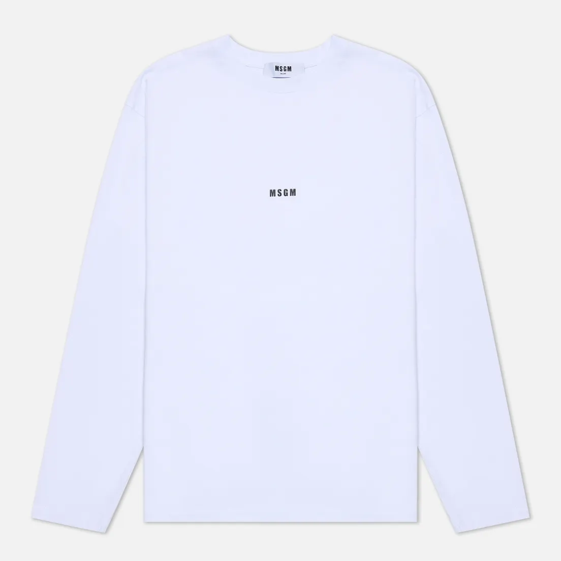 MSGM Мужской лонгслив Micrologo Basic Crew Neck