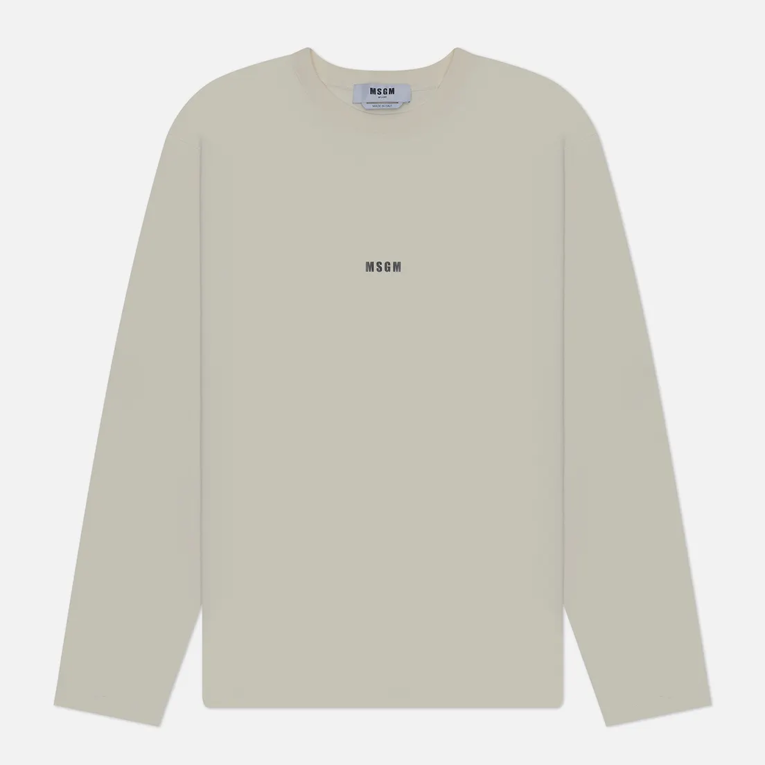 MSGM Мужской лонгслив Micrologo Basic Crew Neck
