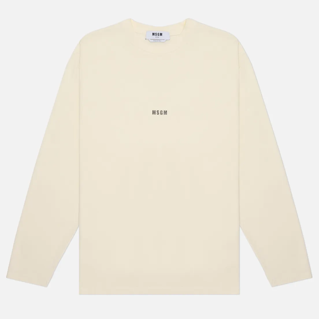 MSGM Мужской лонгслив Micrologo Basic Crew Neck