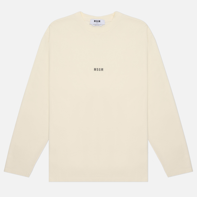 Мужской лонгслив MSGM Micrologo Basic Crew Neck