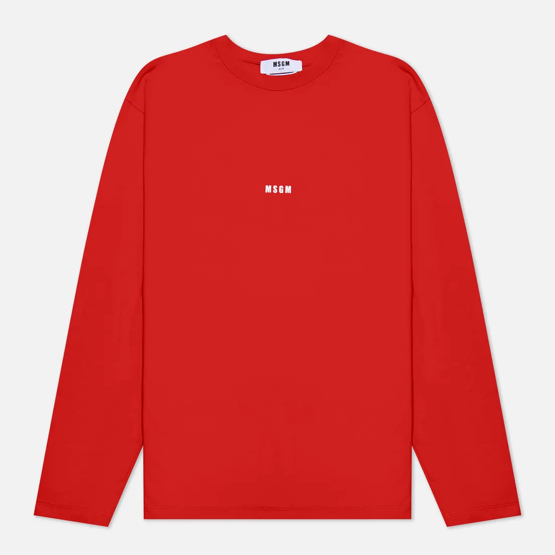 MSGM Мужской лонгслив Micrologo Basic Crew Neck