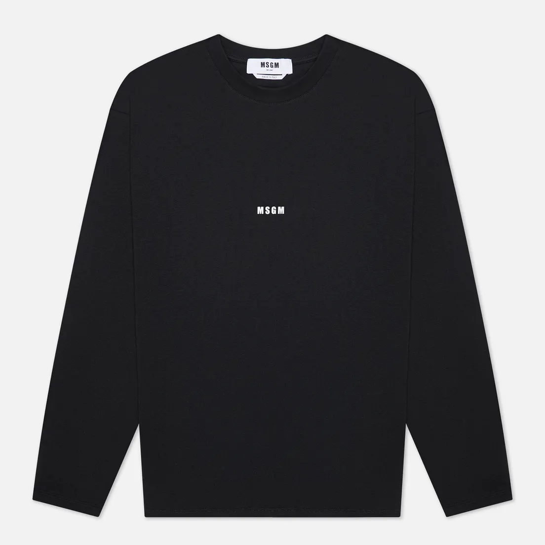 MSGM Мужской лонгслив Micrologo Basic Crew Neck