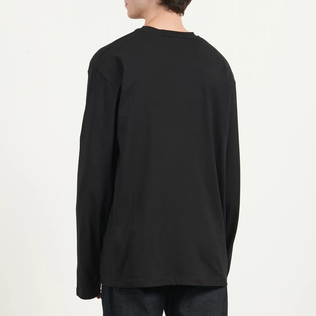 MSGM Мужской лонгслив Micrologo Basic Crew Neck