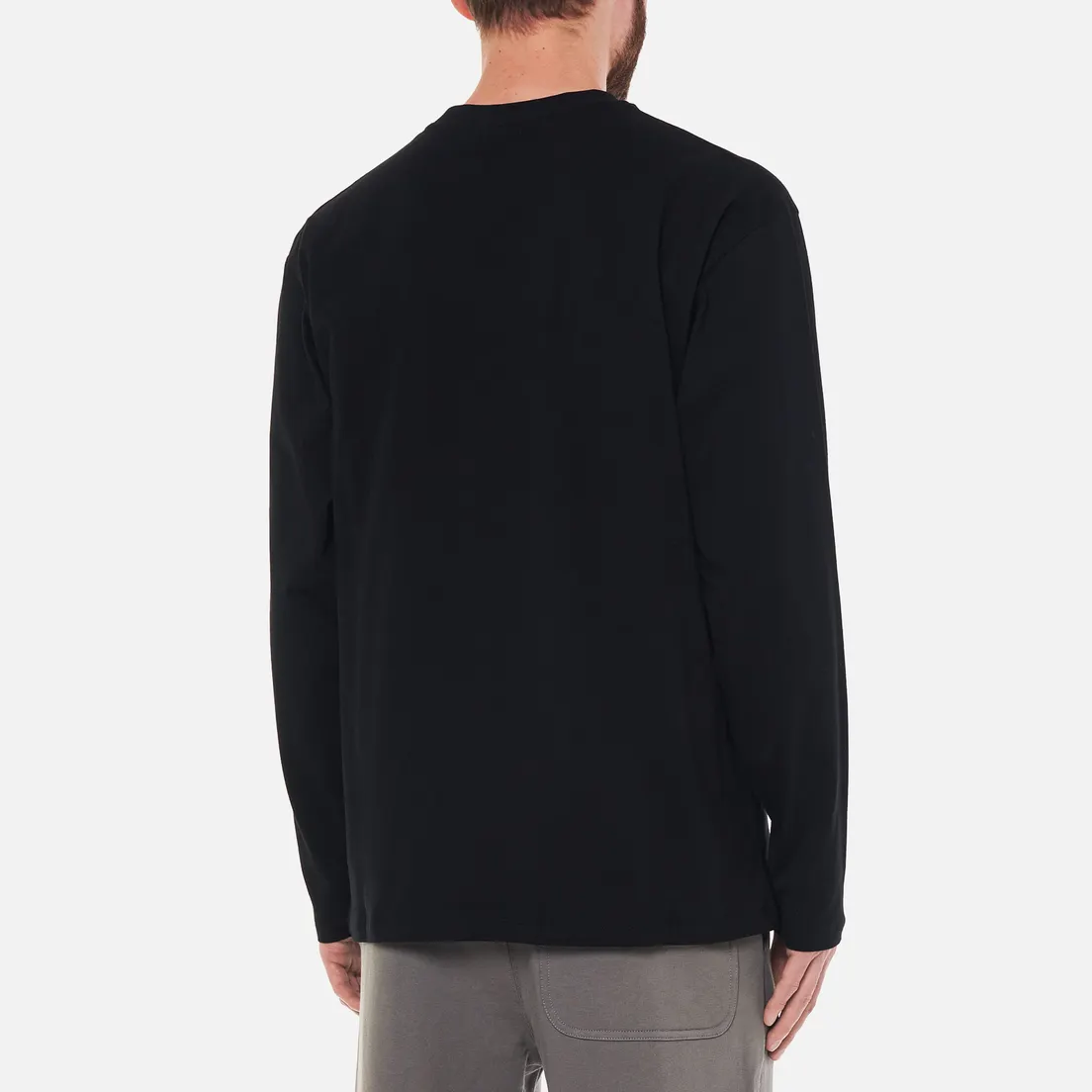 MSGM Мужской лонгслив Micrologo Basic Crew Neck
