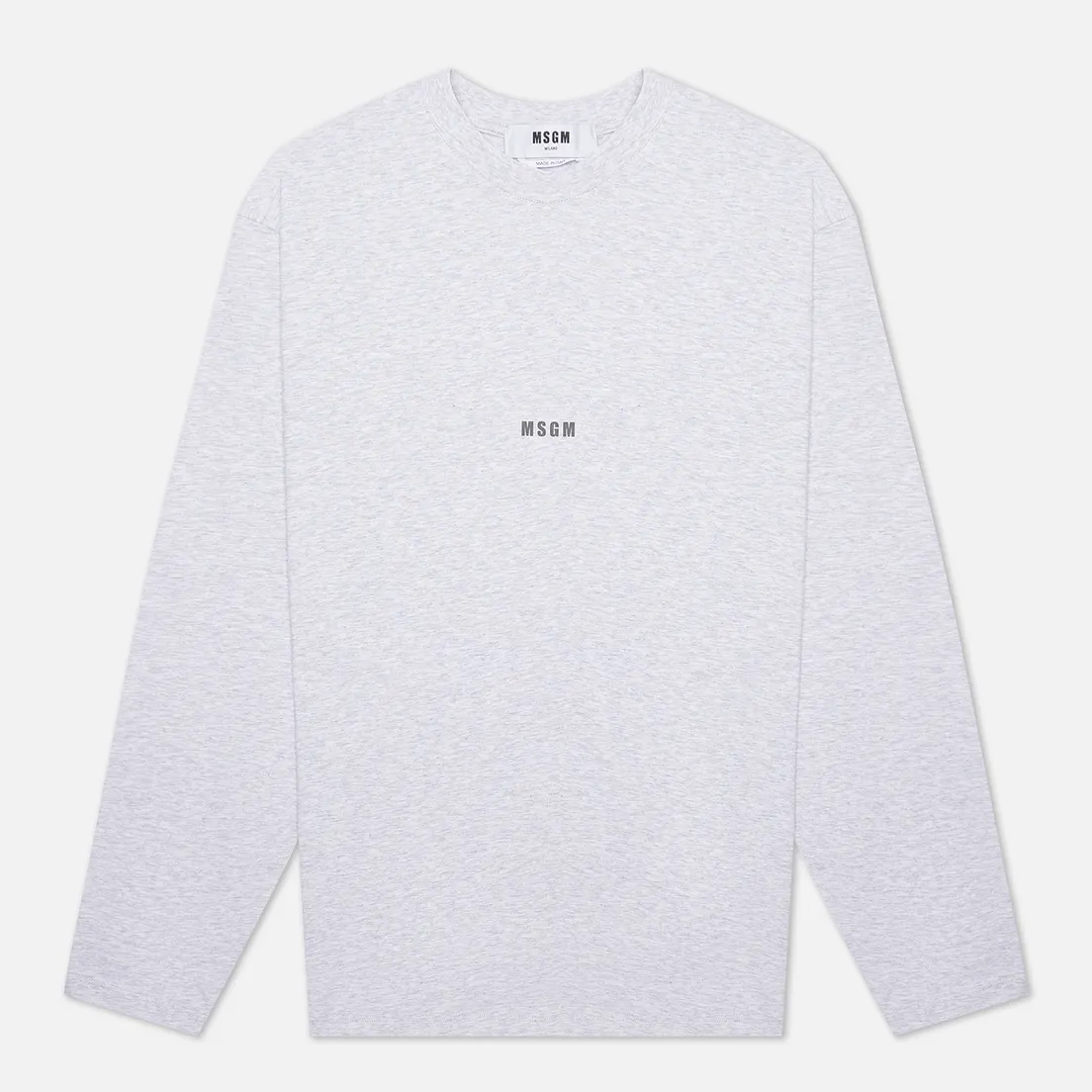 MSGM Мужской лонгслив Micrologo Basic Crew Neck