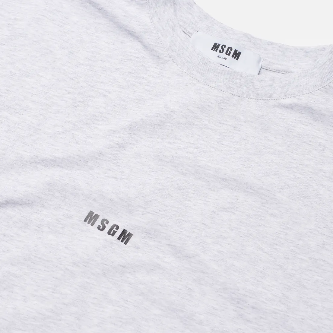 MSGM Мужской лонгслив Micrologo Basic Crew Neck