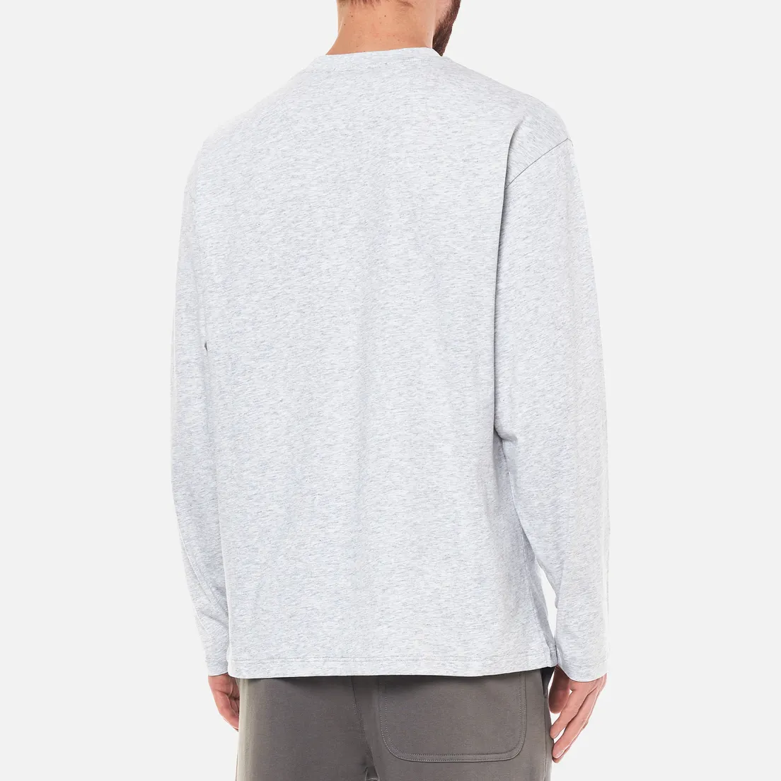 MSGM Мужской лонгслив Micrologo Basic Crew Neck