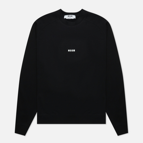 Мужская толстовка MSGM Micrologo Basic Unbrushed Crew Neck Black/White