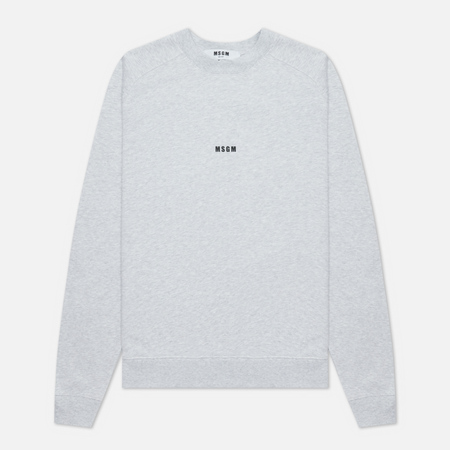 Мужская толстовка MSGM Micrologo Basic Unbrushed Crew Neck, цвет серый, размер XL