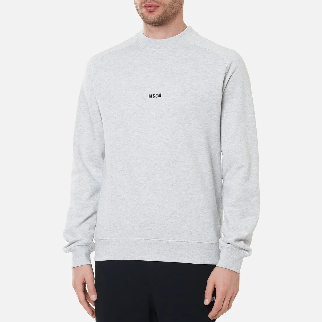 MSGM Мужская толстовка Micrologo Basic Unbrushed Crew Neck