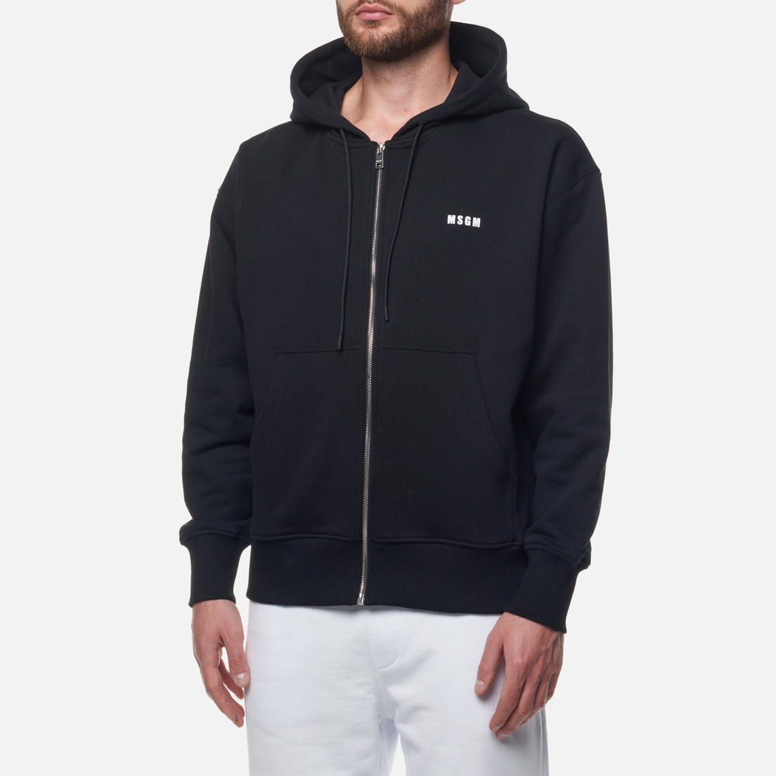 MSGM Мужская толстовка Micrologo Full Zip Hoodie