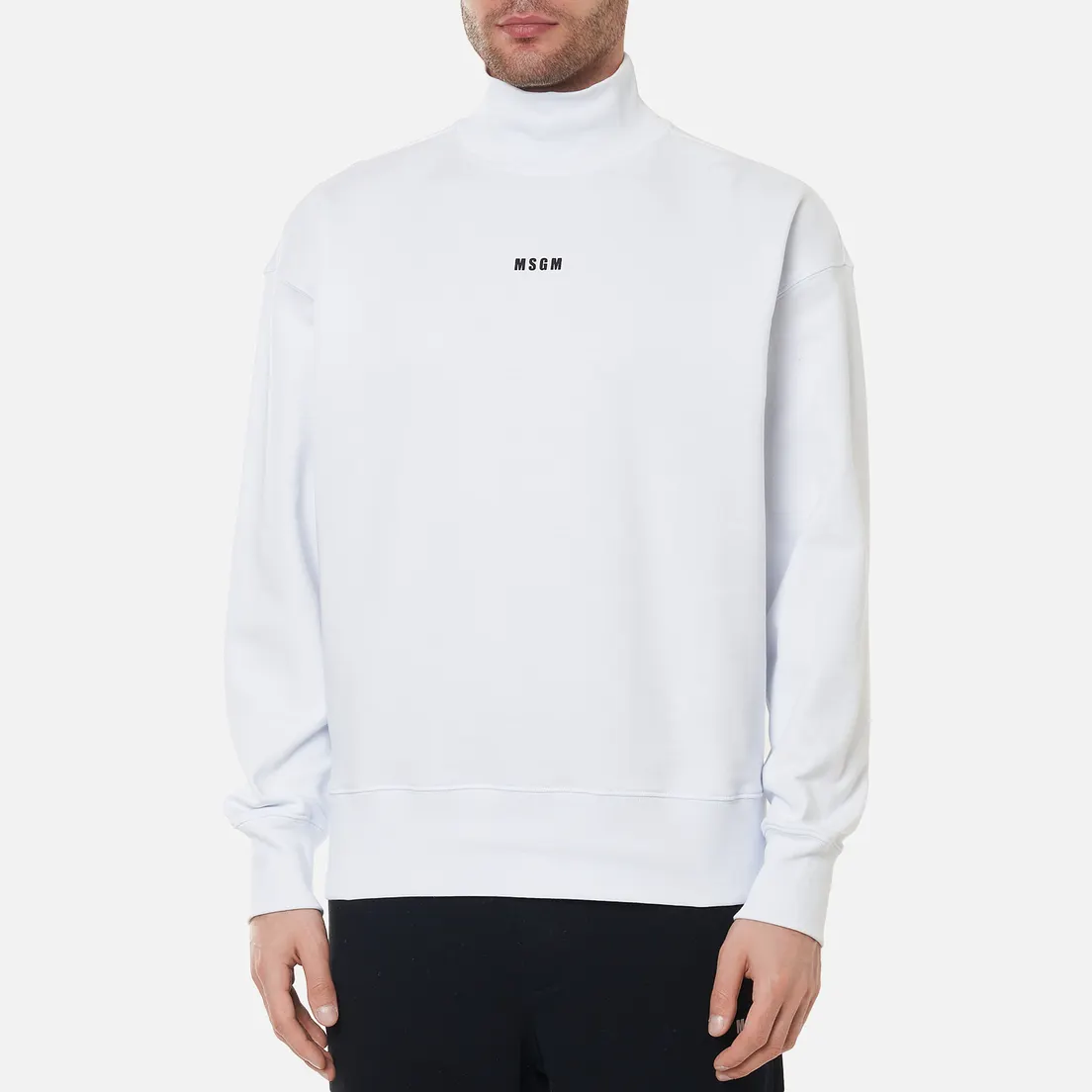MSGM Мужская толстовка Micrologo Basic Unbrushed High Collar