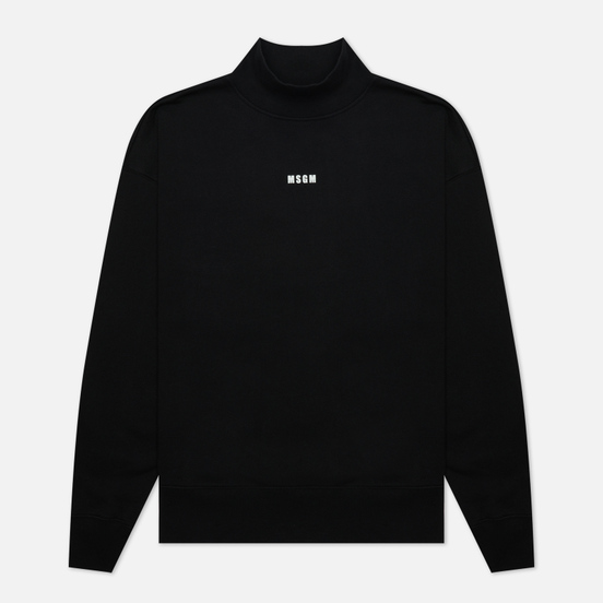 Мужская толстовка MSGM Micrologo Basic Unbrushed High Collar Black/White
