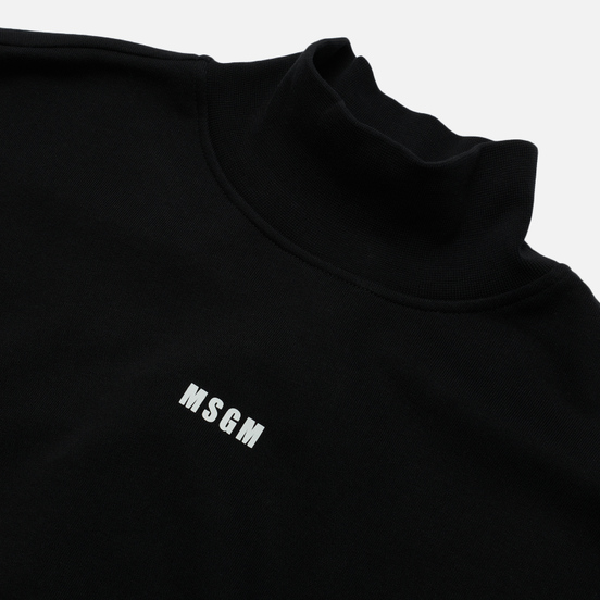 Мужская толстовка MSGM Micrologo Basic Unbrushed High Collar Black/White