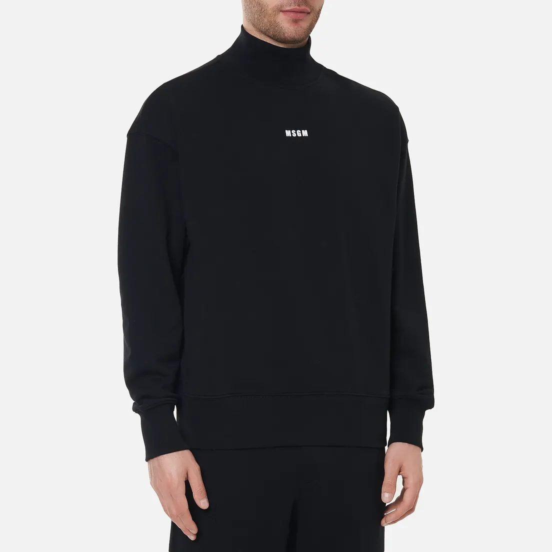 MSGM Мужская толстовка Micrologo Basic Unbrushed High Collar