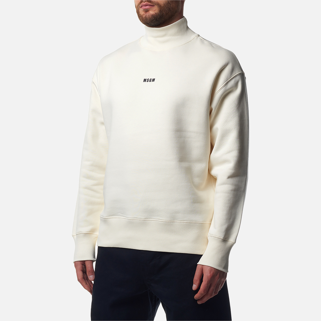 MSGM Мужская толстовка Brushed Printed Micrologo Turtle Neck