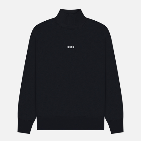 Мужская толстовка MSGM Brushed Printed Micrologo Turtle Neck, цвет чёрный, размер L