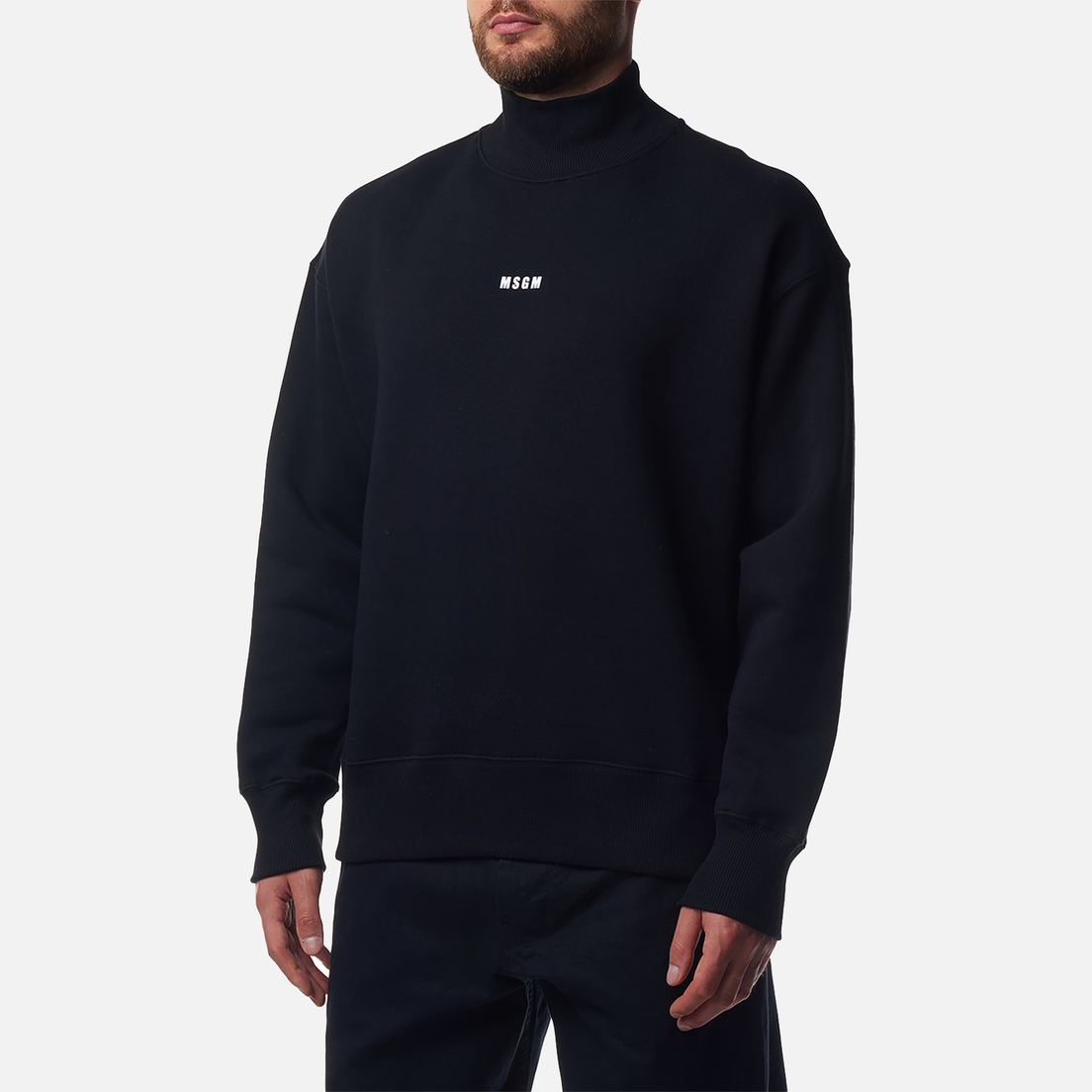 MSGM Мужская толстовка Brushed Printed Micrologo Turtle Neck