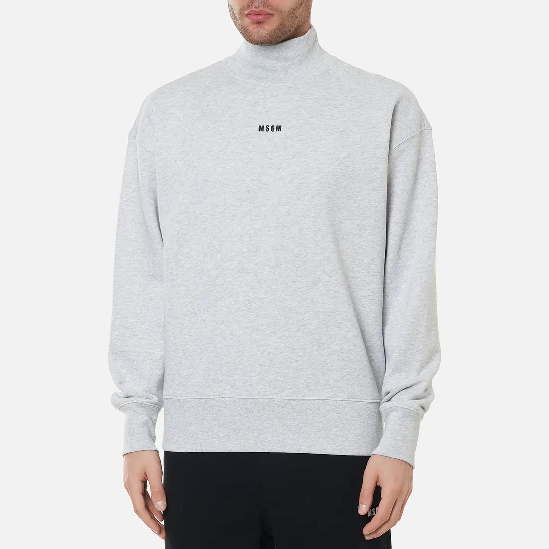 MSGM Мужская толстовка Micrologo Basic Unbrushed High Collar