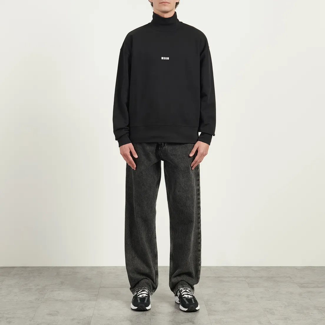 MSGM Мужская толстовка MSGM Micrologo Print Unbrushed