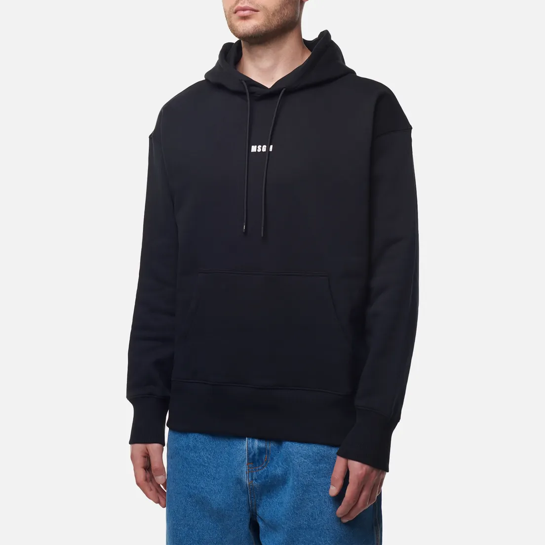 MSGM Мужская толстовка Micrologo Print Brushed Hoodie