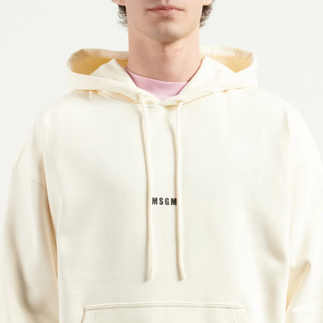 MSGM Мужская толстовка MSGM Micrologo Print Unbrushed Hoodie