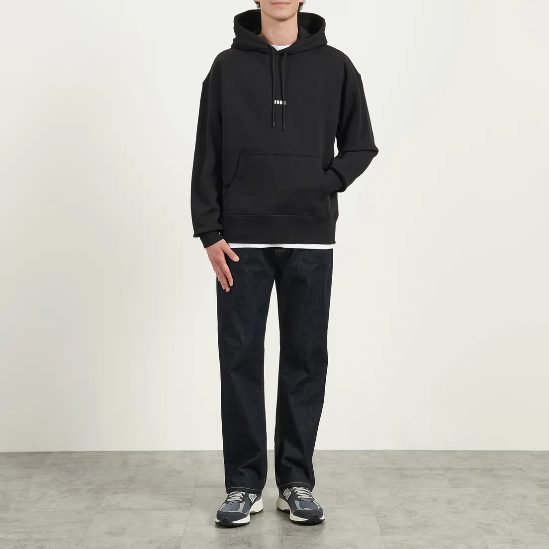 MSGM Мужская толстовка MSGM Micrologo Brushed Print Hoodie