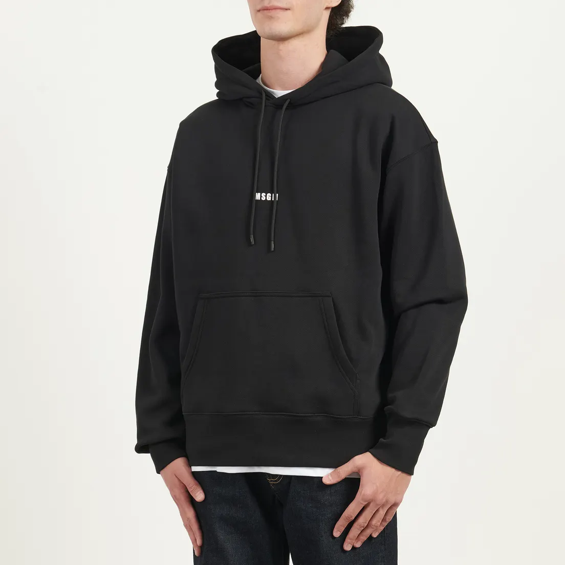 MSGM Мужская толстовка MSGM Micrologo Brushed Print Hoodie
