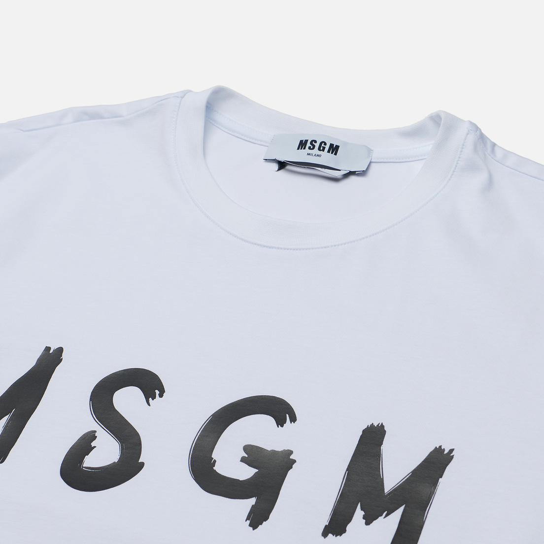 MSGM Мужская футболка Brush Stroke Logo Print