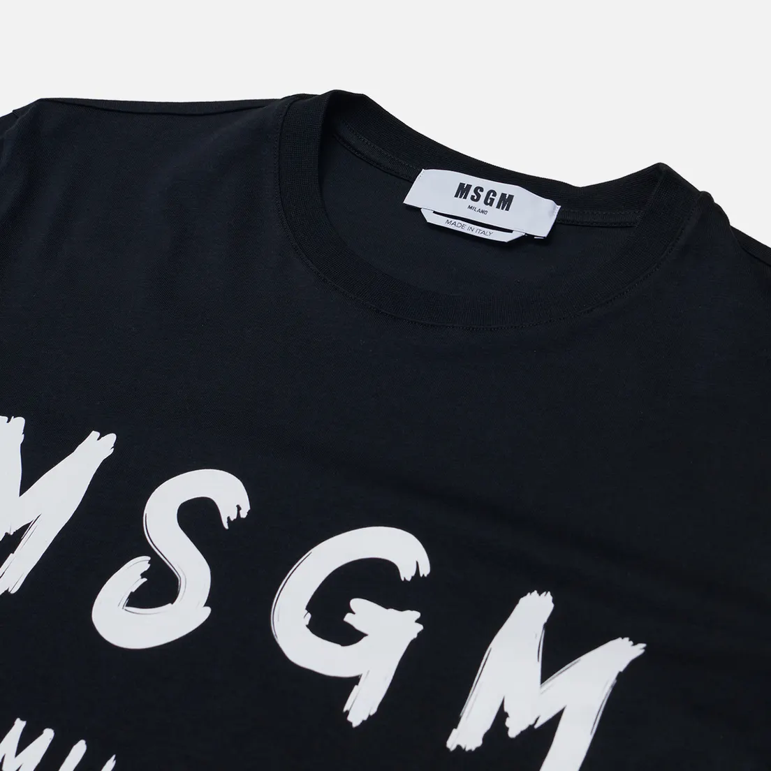 MSGM Мужская футболка Brush Stroke Logo Print