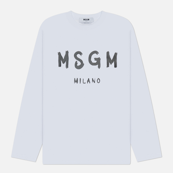 Мужской лонгслив MSGM MSGM Milano Logo, цвет белый