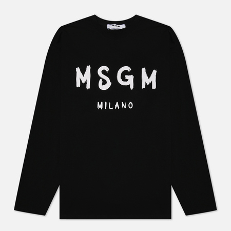   Brandshop Мужской лонгслив MSGM MSGM Milano Logo, цвет чёрный, размер M