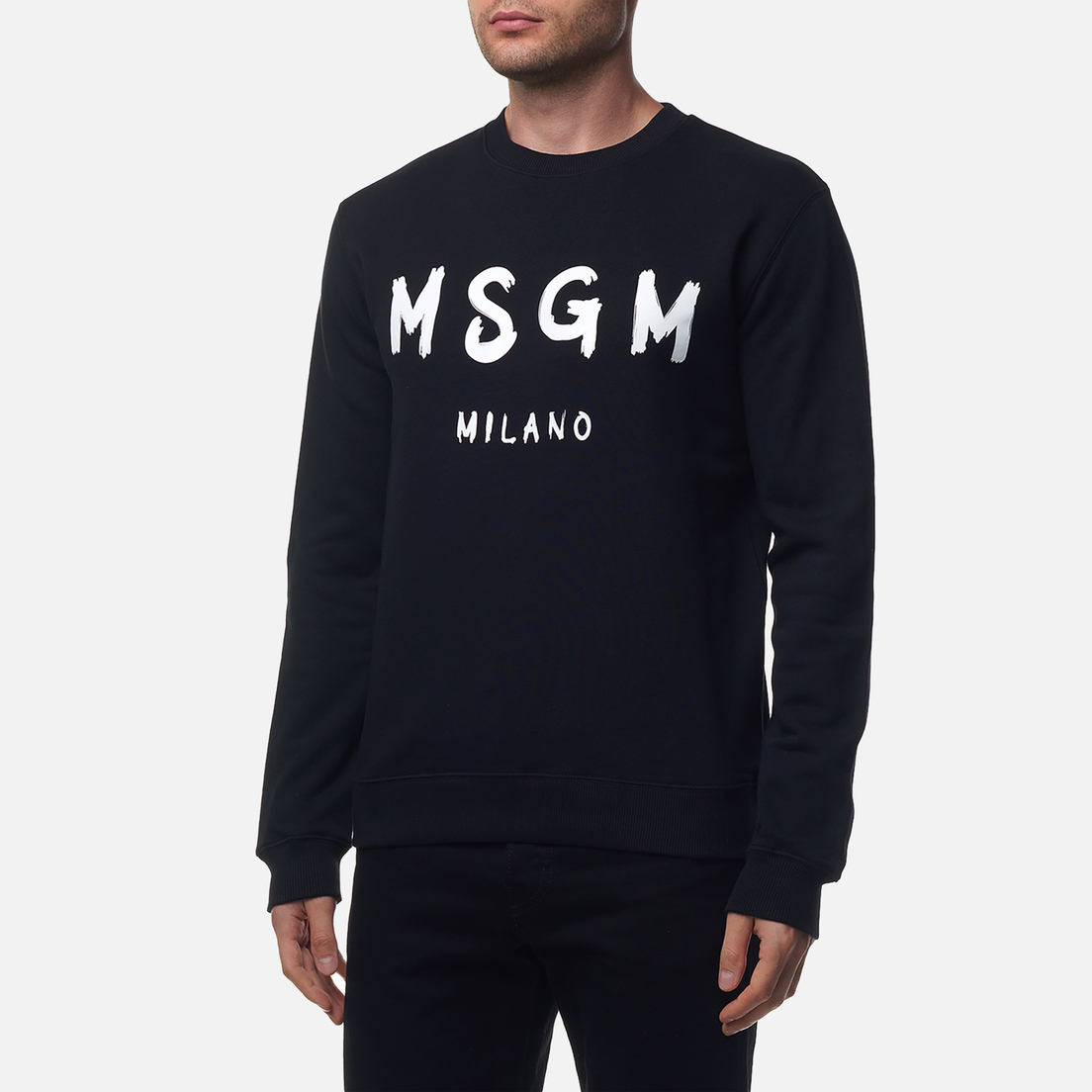 MSGM Мужская толстовка Regular Brush Stroke Logo Print