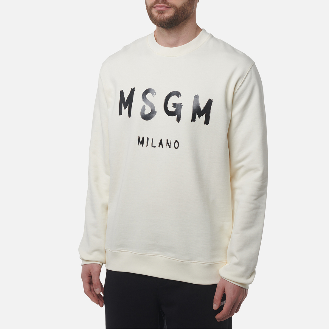 MSGM Мужская толстовка MSGM Brush Stroke Logo Print
