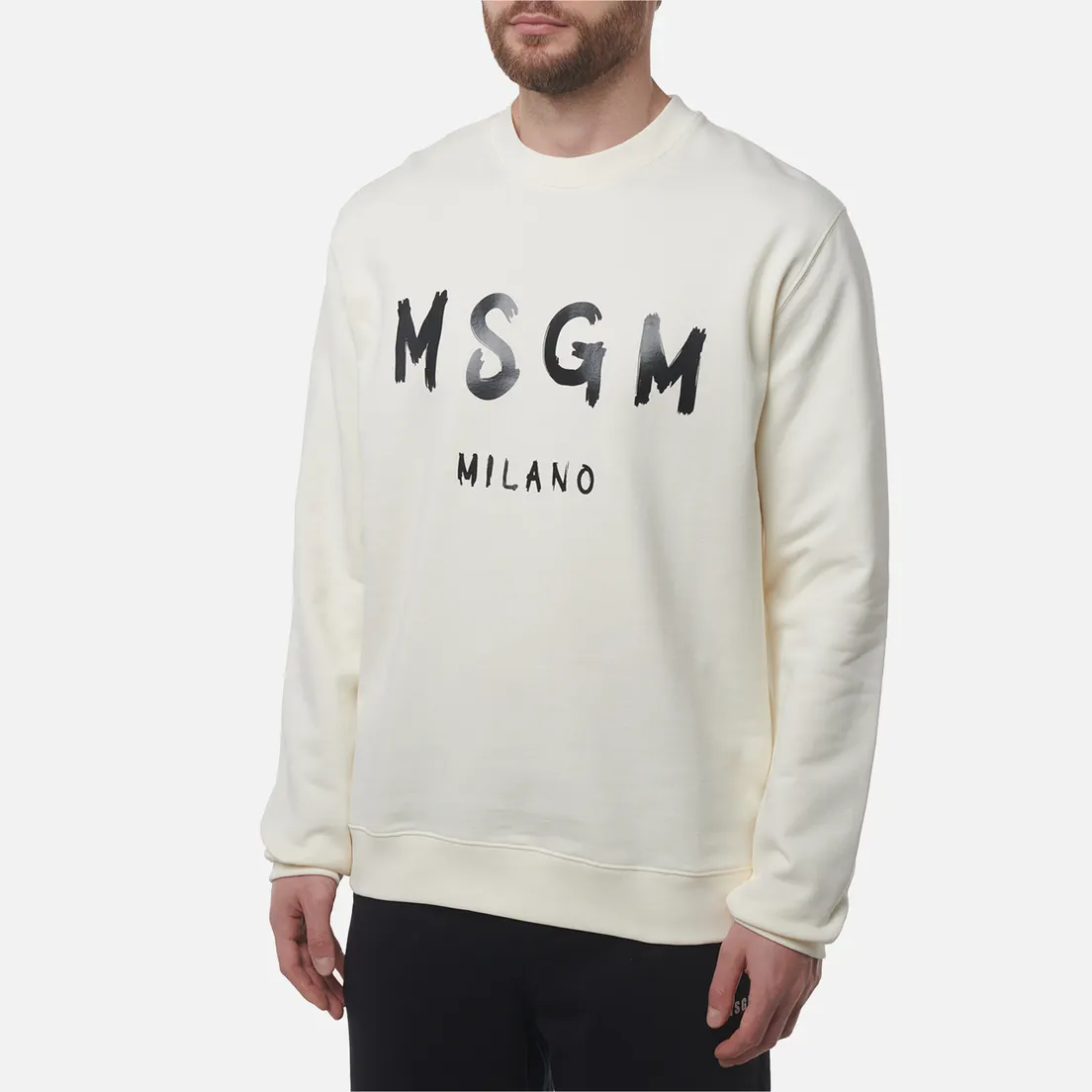 MSGM Мужская толстовка MSGM Brush Stroke Logo Print