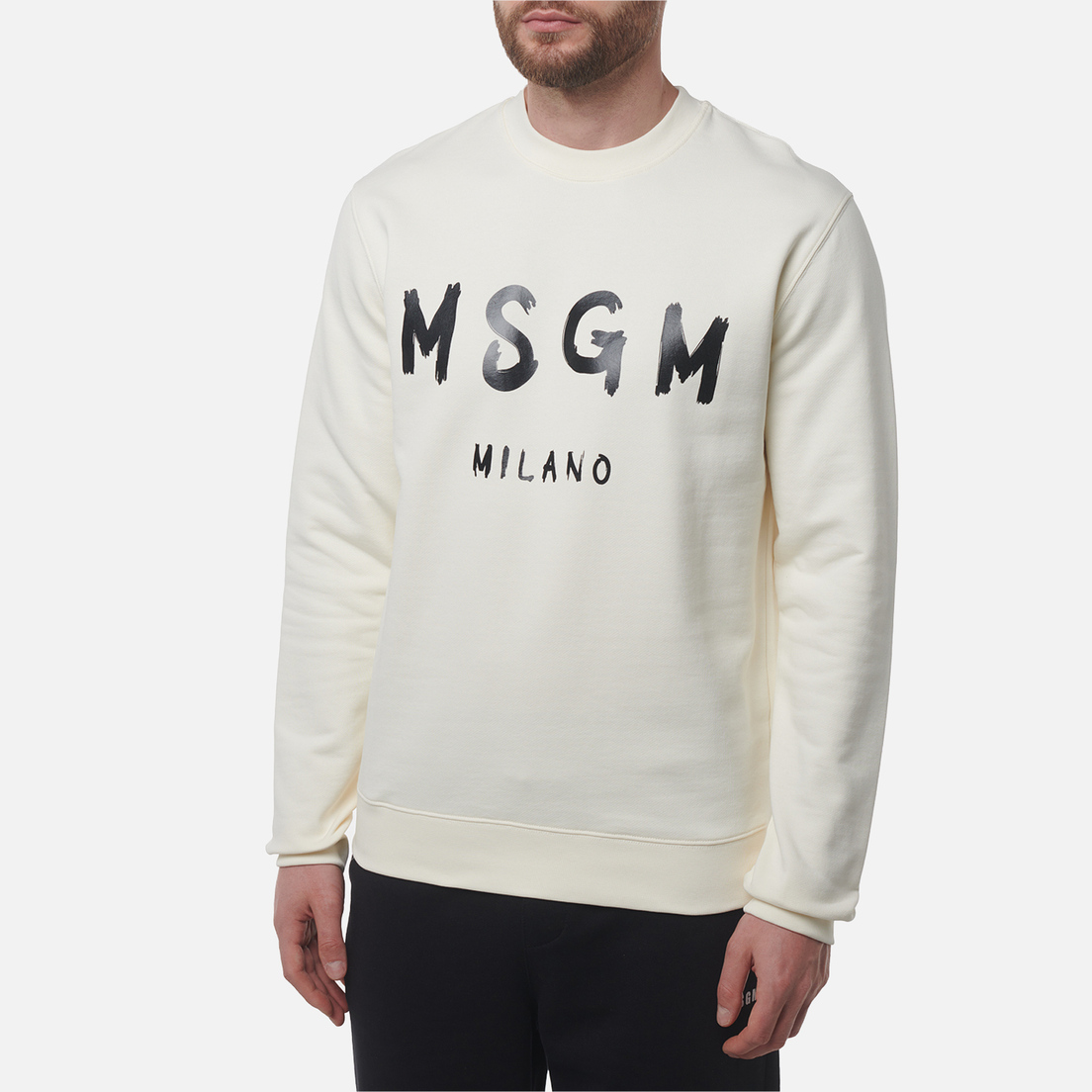 MSGM Мужская толстовка MSGM Brush Stroke Logo Print