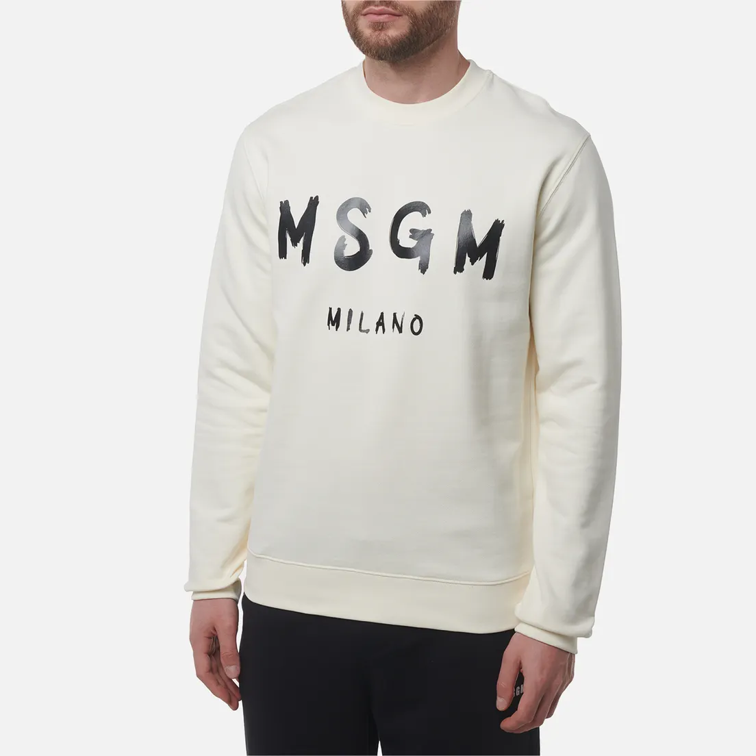 MSGM Мужская толстовка MSGM Brush Stroke Logo Print